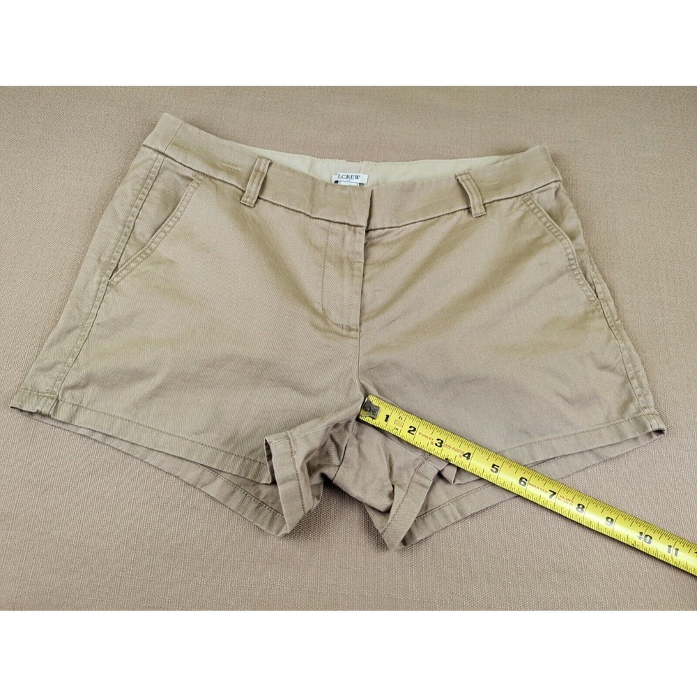 J. Crew Women's 8 Beige Tan Khaki Chino 100% Cotton Shorts 3.5" Inseam Mid Rise - Picture 10 of 11